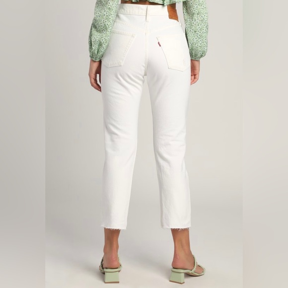 Levi’s 501 Crop White Distressed Jeans - Picture 3 of 4